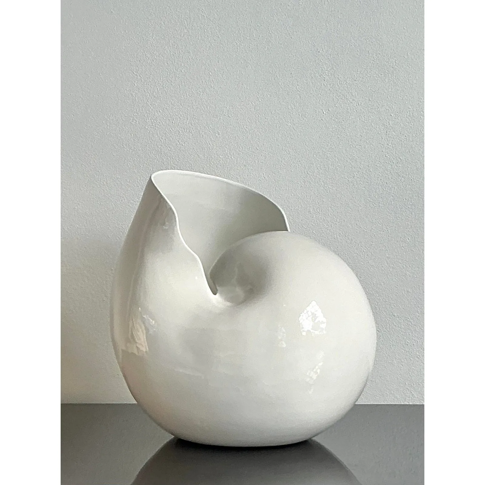 Vintage Boho Italian Monumental Glazed Ceramic Snail — additional photo 5