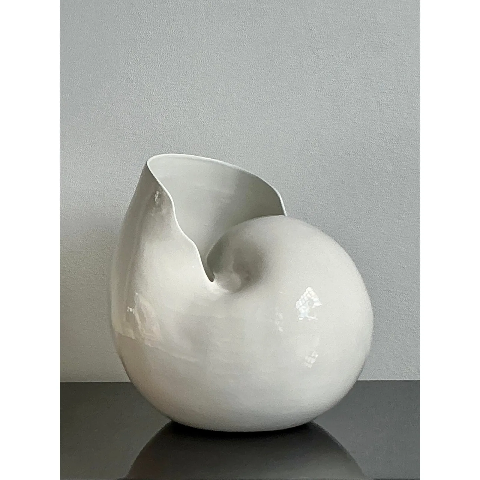 Vintage Boho Italian Monumental Glazed Ceramic Snail — additional photo 3