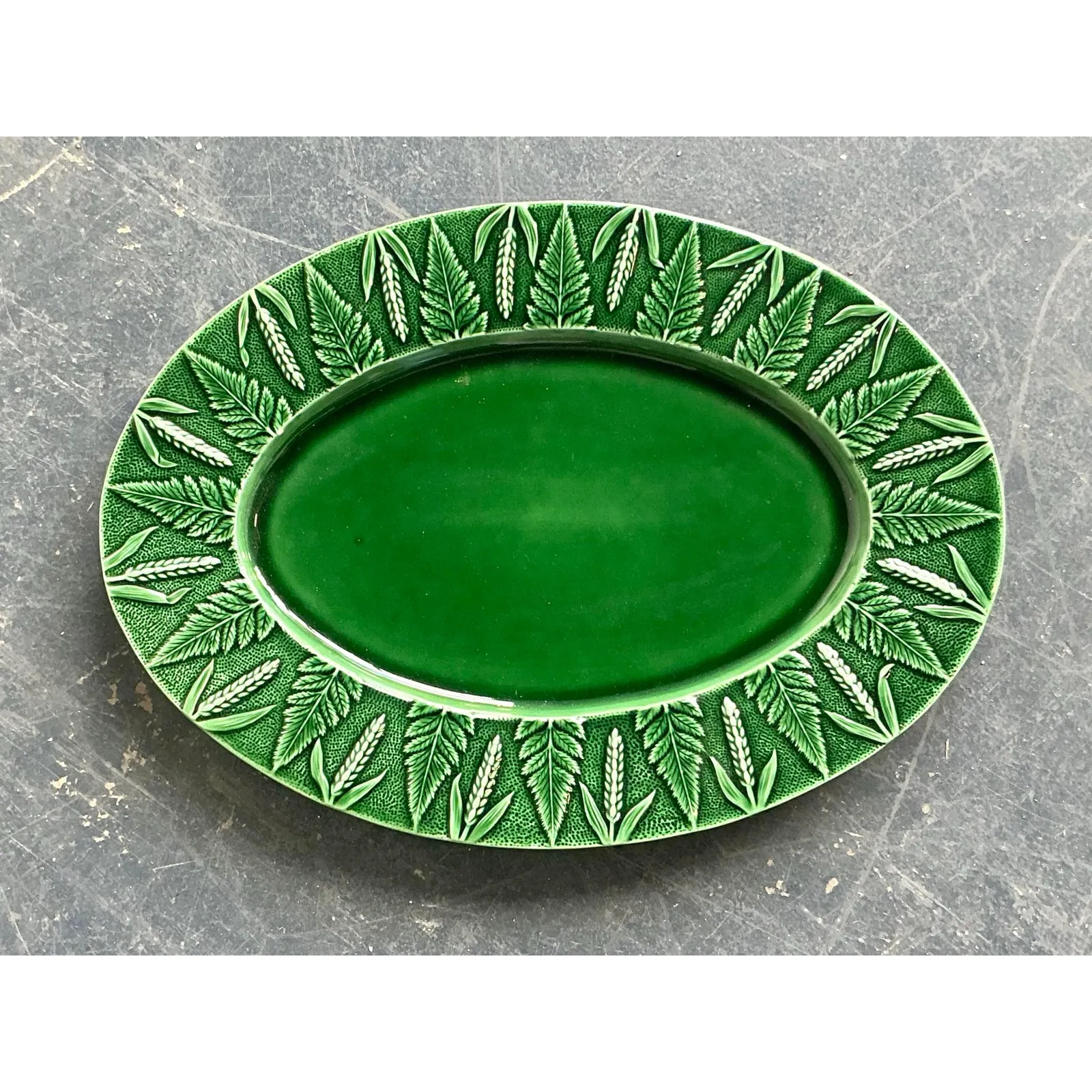 Vintage Boho Italian Glazed Ceramic Platter — additional photo 2