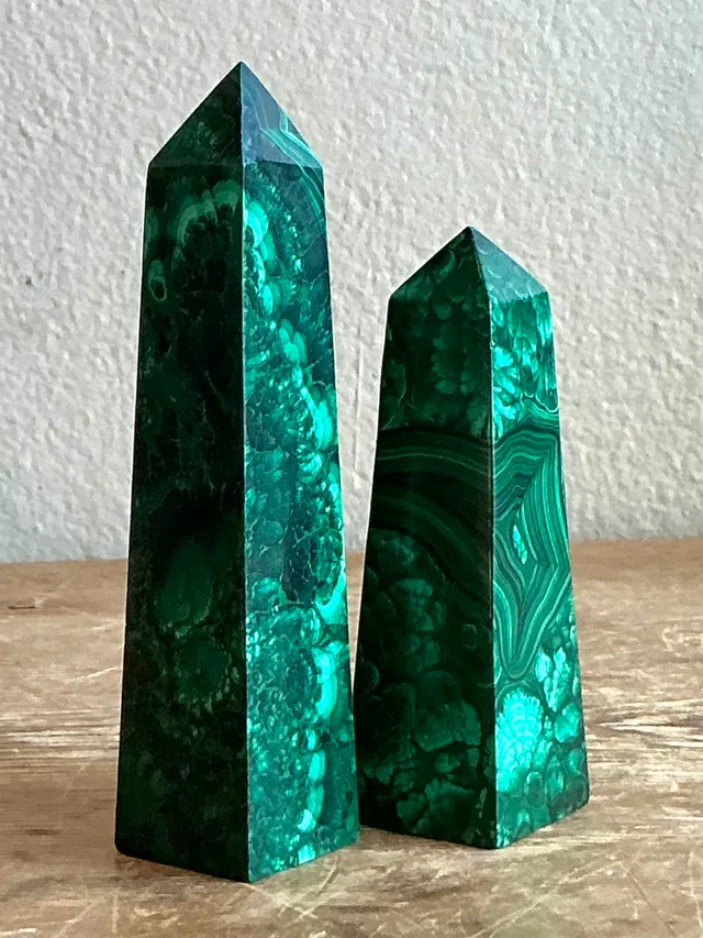 Vintage Boho Malachite Obelisk- a Pair — additional photo 5