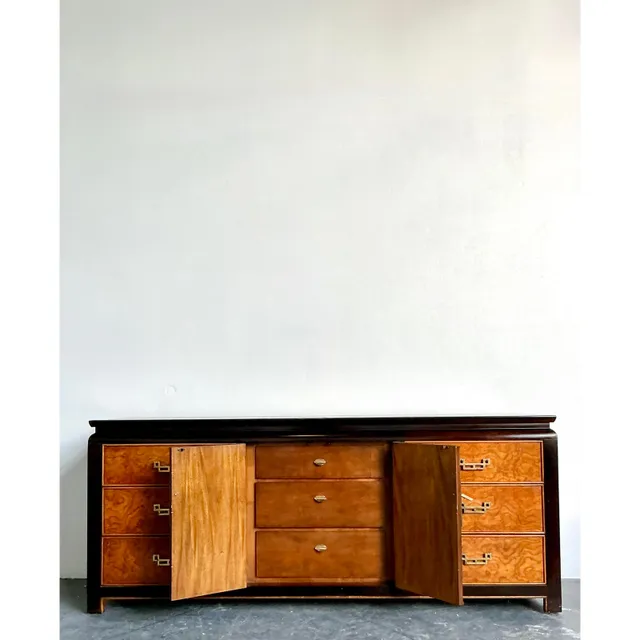 Vintage Regency Century Chin Hua Burl Pagoda Dresser — additional photo 3