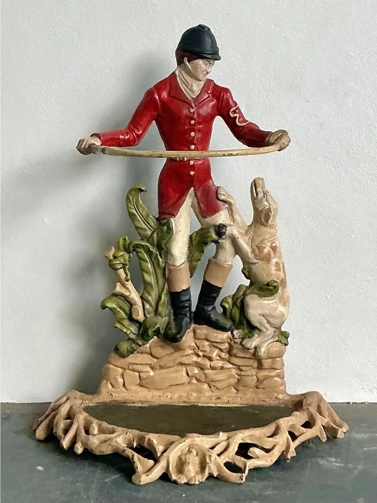 Vintage Regency Wrought Iron Jockey Umbrella Stand