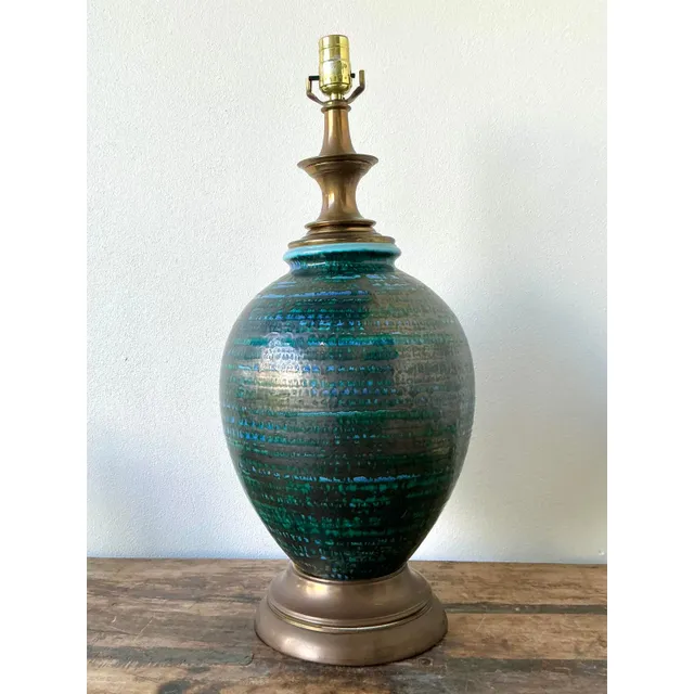 Vintage MCM Glazed Ceramic Lamp — additional photo 1