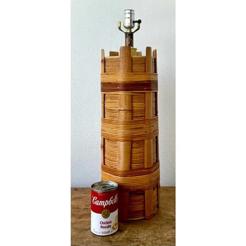 Vintage Boho Wrapped Rattan Lamp — additional photo 4