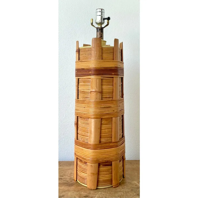 Vintage Boho Wrapped Rattan Lamp — additional photo 5