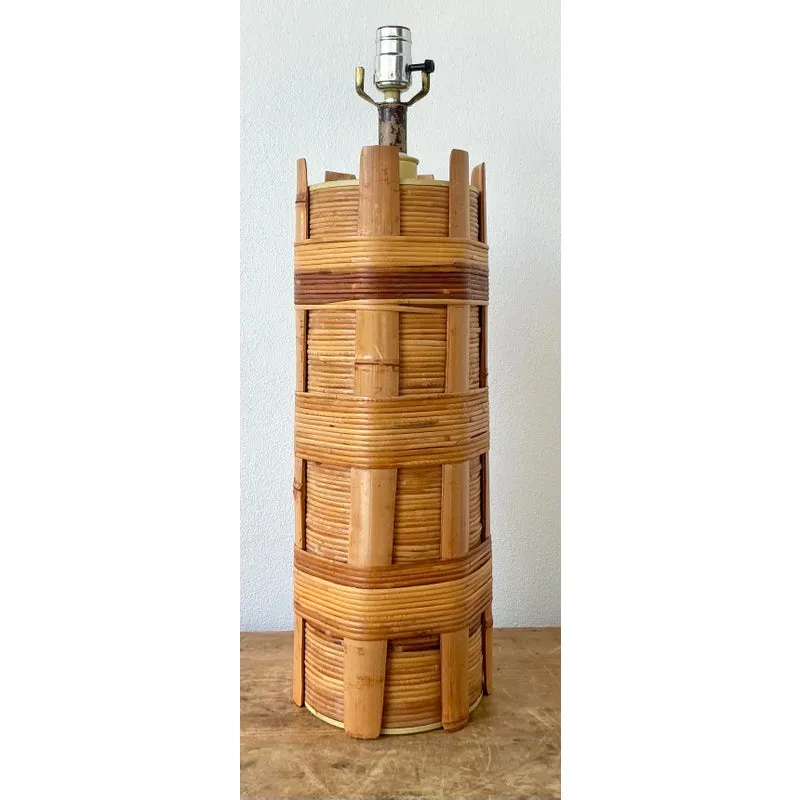 Vintage Boho Wrapped Rattan Lamp — additional photo 6