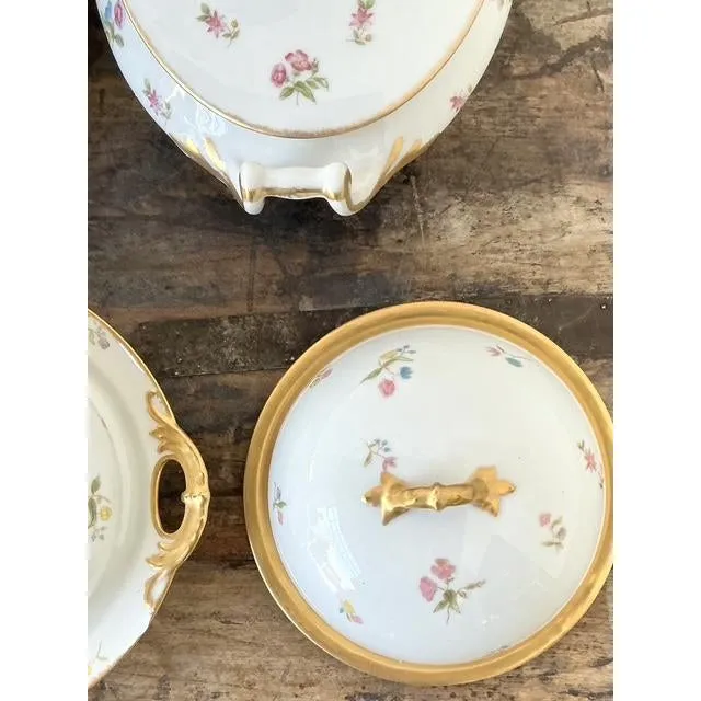 Vintage Regency Limoges China Floral Serving Pieces - Set of 12 — additional photo 7
