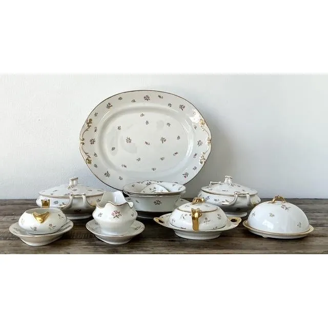 Vintage Regency Limoges China Floral Serving Pieces - Set of 12 — additional photo 5