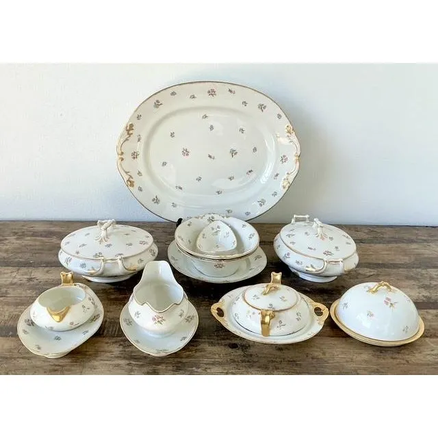 Vintage Regency Limoges China Floral Serving Pieces - Set of 12 — additional photo 2