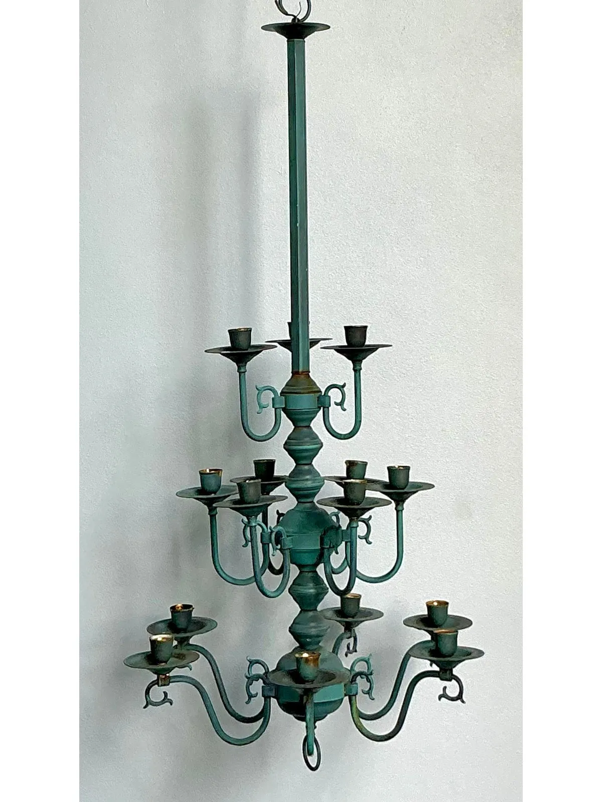 Vintage Boho Verdigris 15 Arm Chandelier — additional photo 3