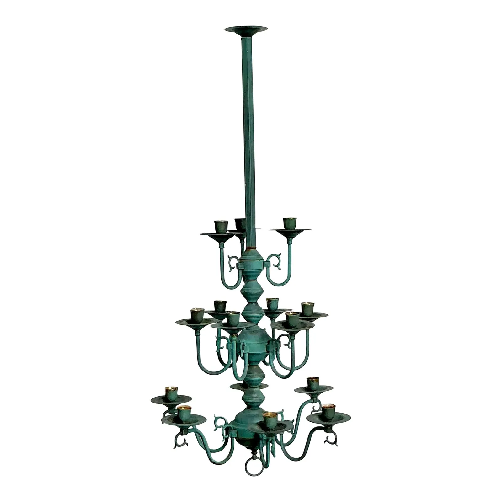 Vintage Boho Verdigris 15 Arm Chandelier — additional photo 1