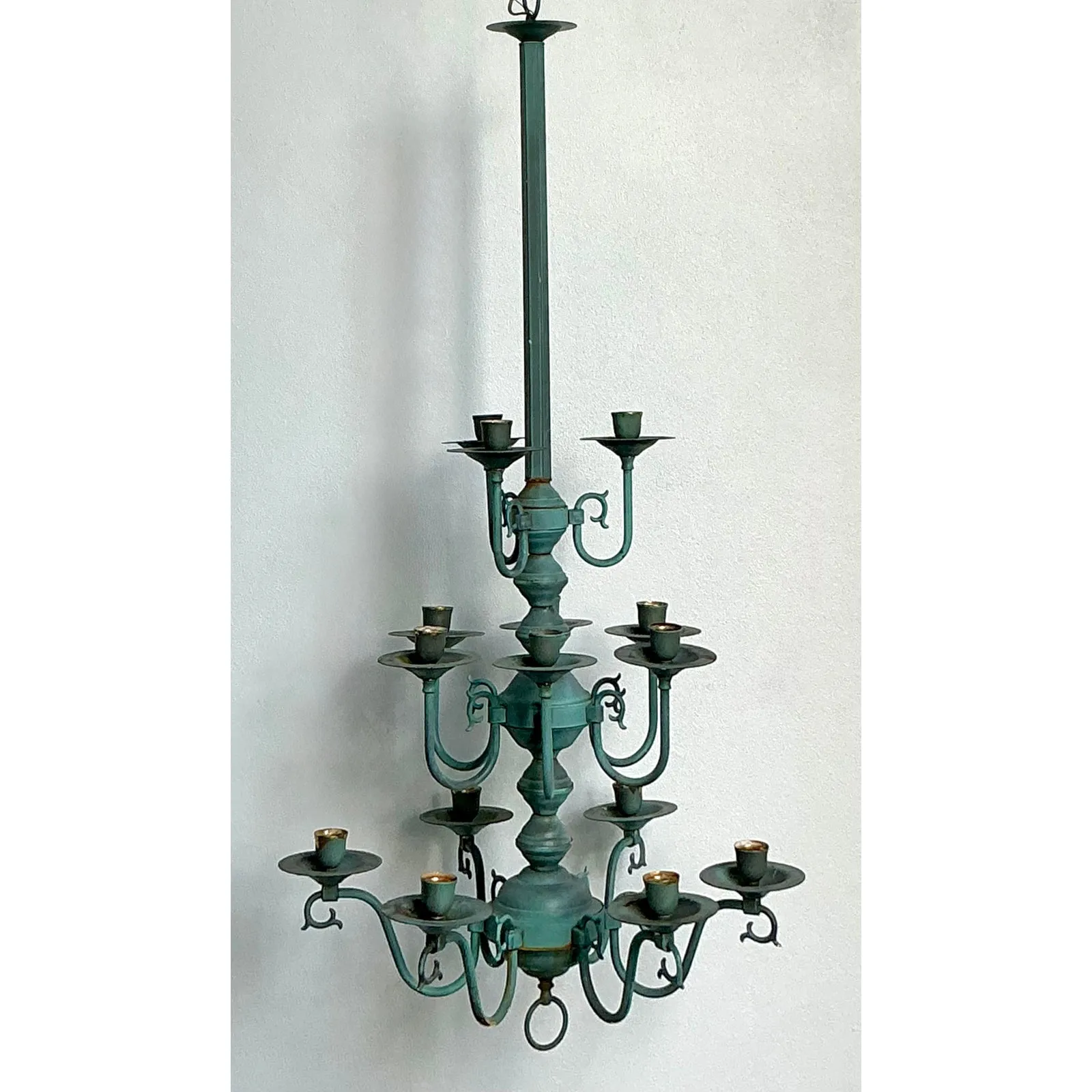 Vintage Boho Verdigris 15 Arm Chandelier — additional photo 7
