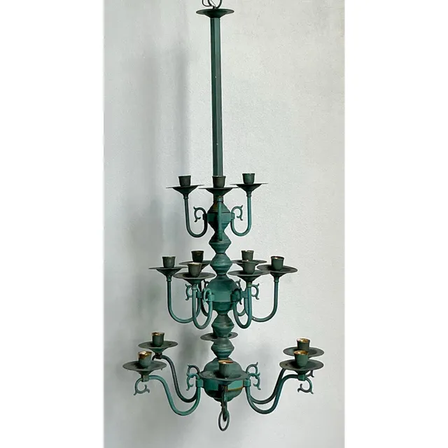 Vintage Boho Verdigris 15 Arm Chandelier — additional photo 8
