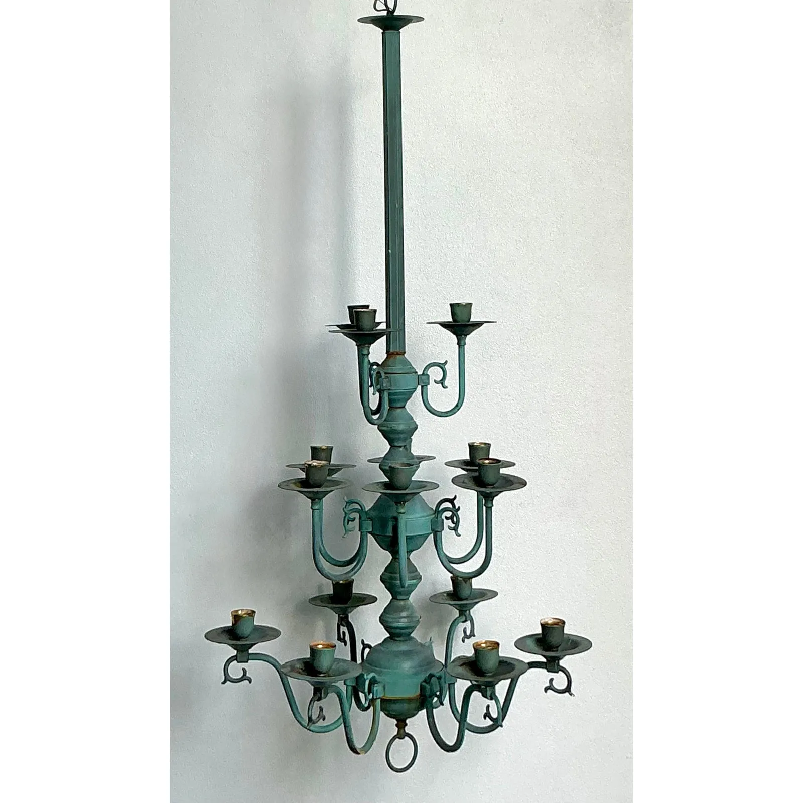 Vintage Boho Verdigris 15 Arm Chandelier — additional photo 3