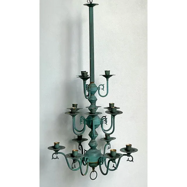 Vintage Boho Verdigris 15 Arm Chandelier — additional photo 3