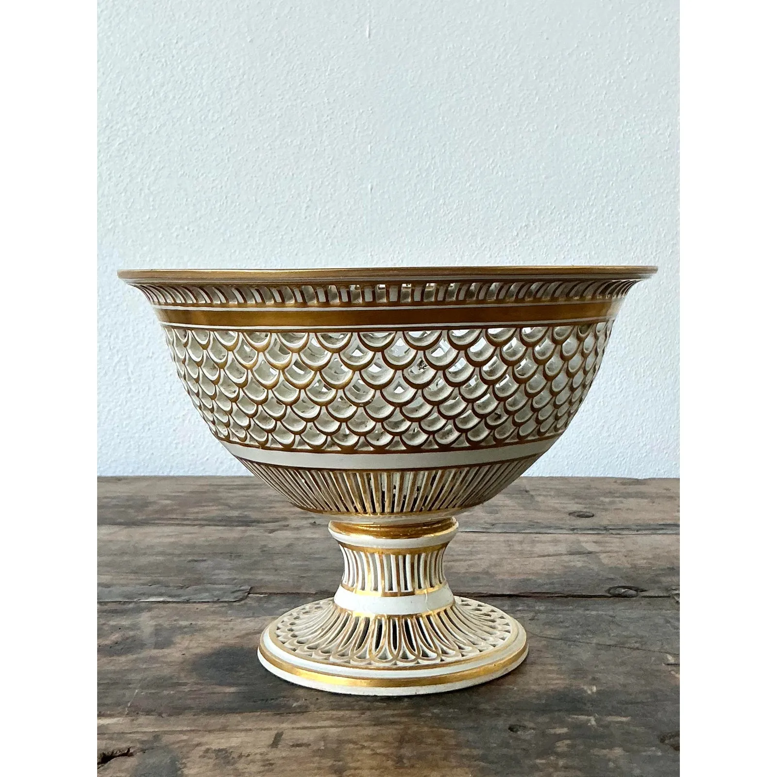 Vintage Regency Pierced Porcelain Bowl — additional photo 5