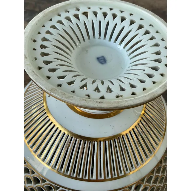 Vintage Regency Pierced Porcelain Bowl — additional photo 7