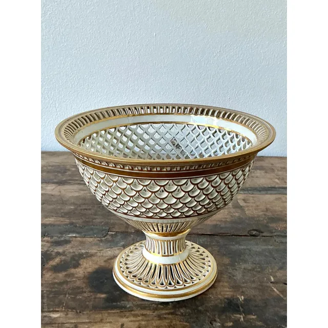 Vintage Regency Pierced Porcelain Bowl — additional photo 8