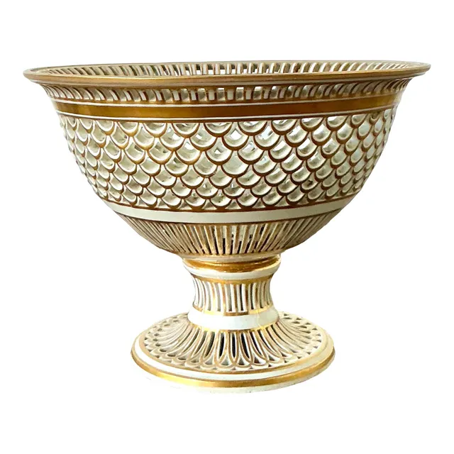 Vintage Regency Pierced Porcelain Bowl — additional photo 1