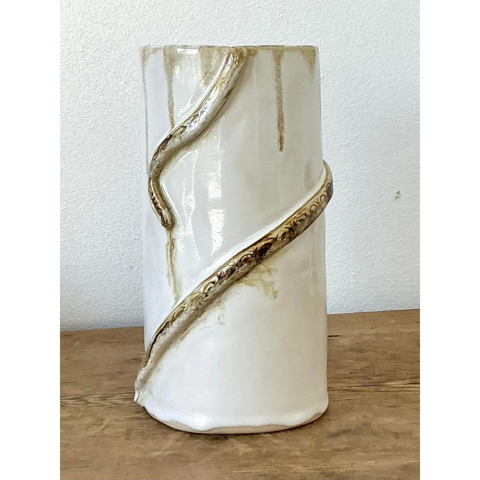 Vintage Boho Original Studio Pottery Snake Vase — additional photo 5