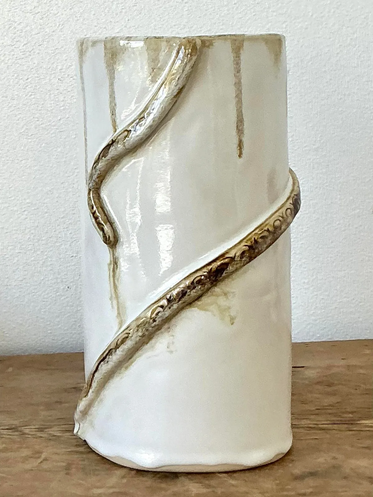 Vintage Boho Original Studio Pottery Snake Vase — additional photo 6