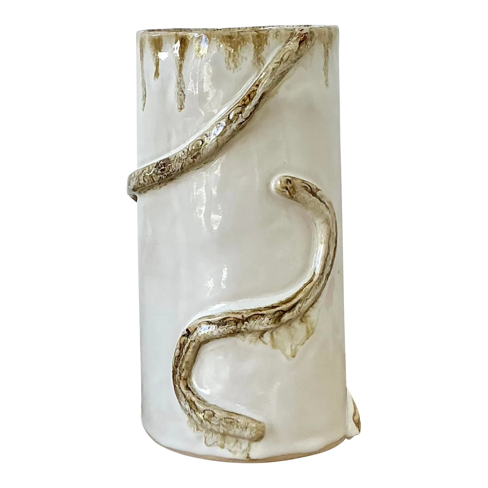 Vintage Boho Original Studio Pottery Snake Vase — additional photo 1