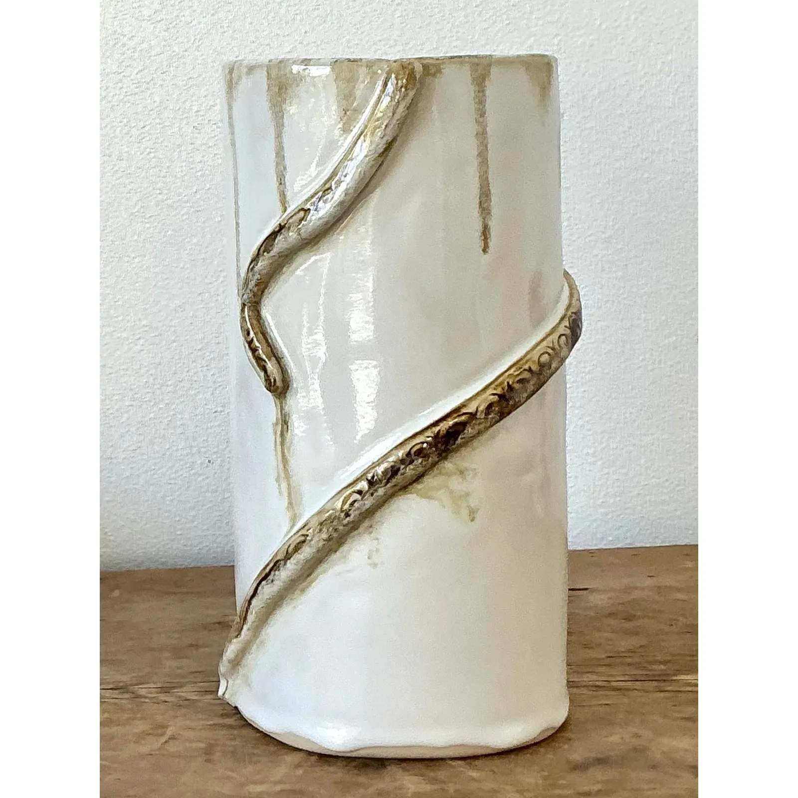 Vintage Boho Original Studio Pottery Snake Vase — additional photo 8