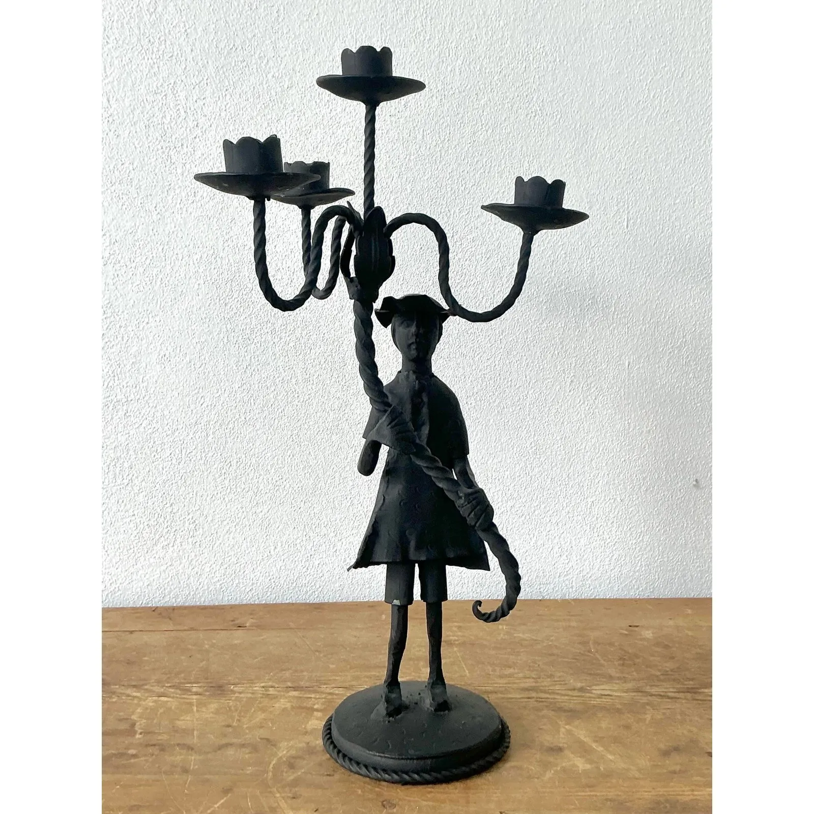 Vintage Boho Forged Iron Candelabras - Set of 2 — additional photo 6