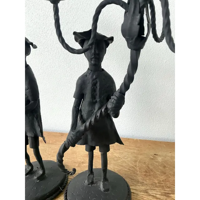 Vintage Boho Forged Iron Candelabras - Set of 2 — additional photo 8