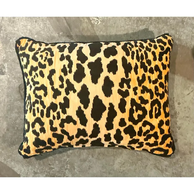 Vintage Boho Leopard Velvet Lumbar Pillow — additional photo 6