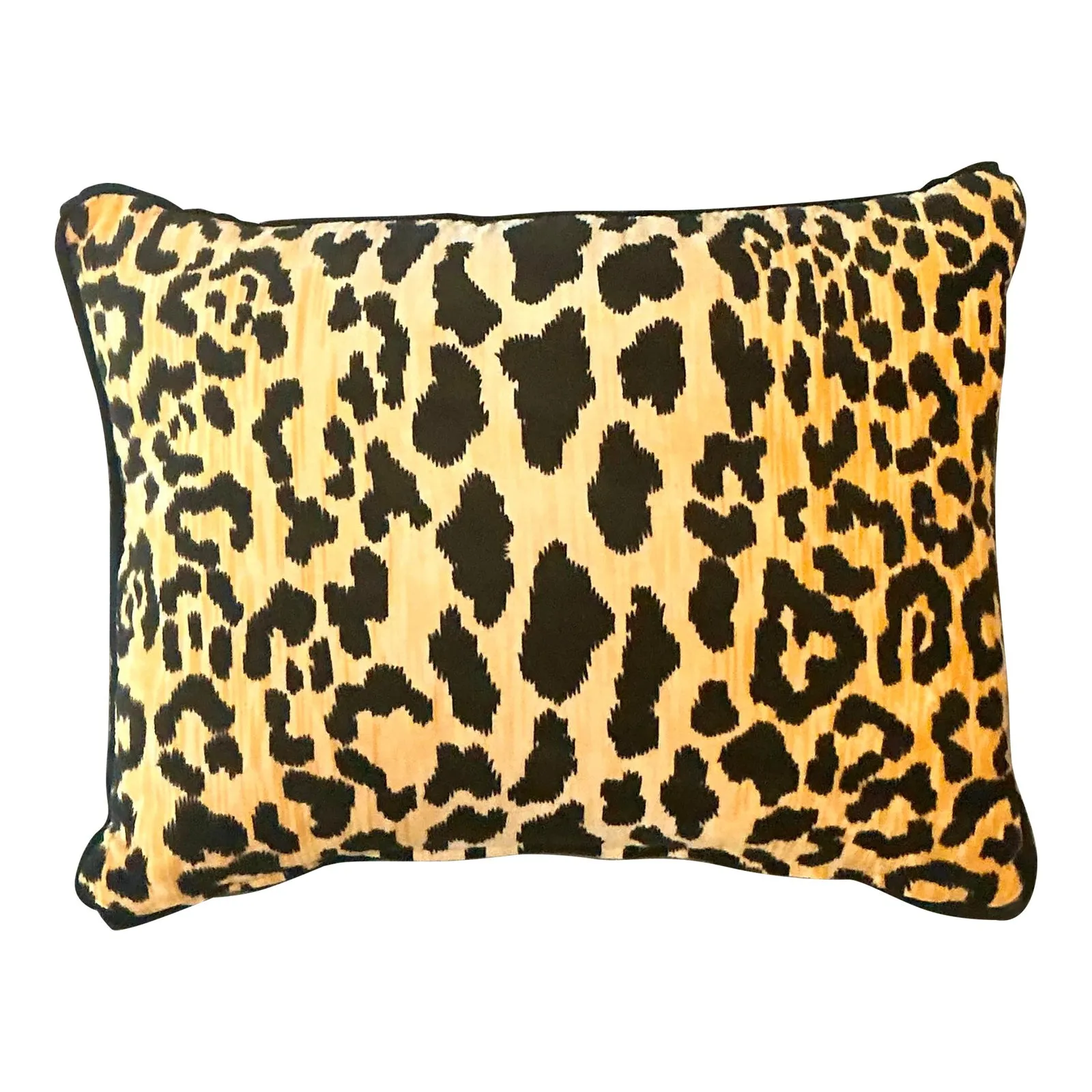 Vintage Boho Leopard Velvet Lumbar Pillow — additional photo 1