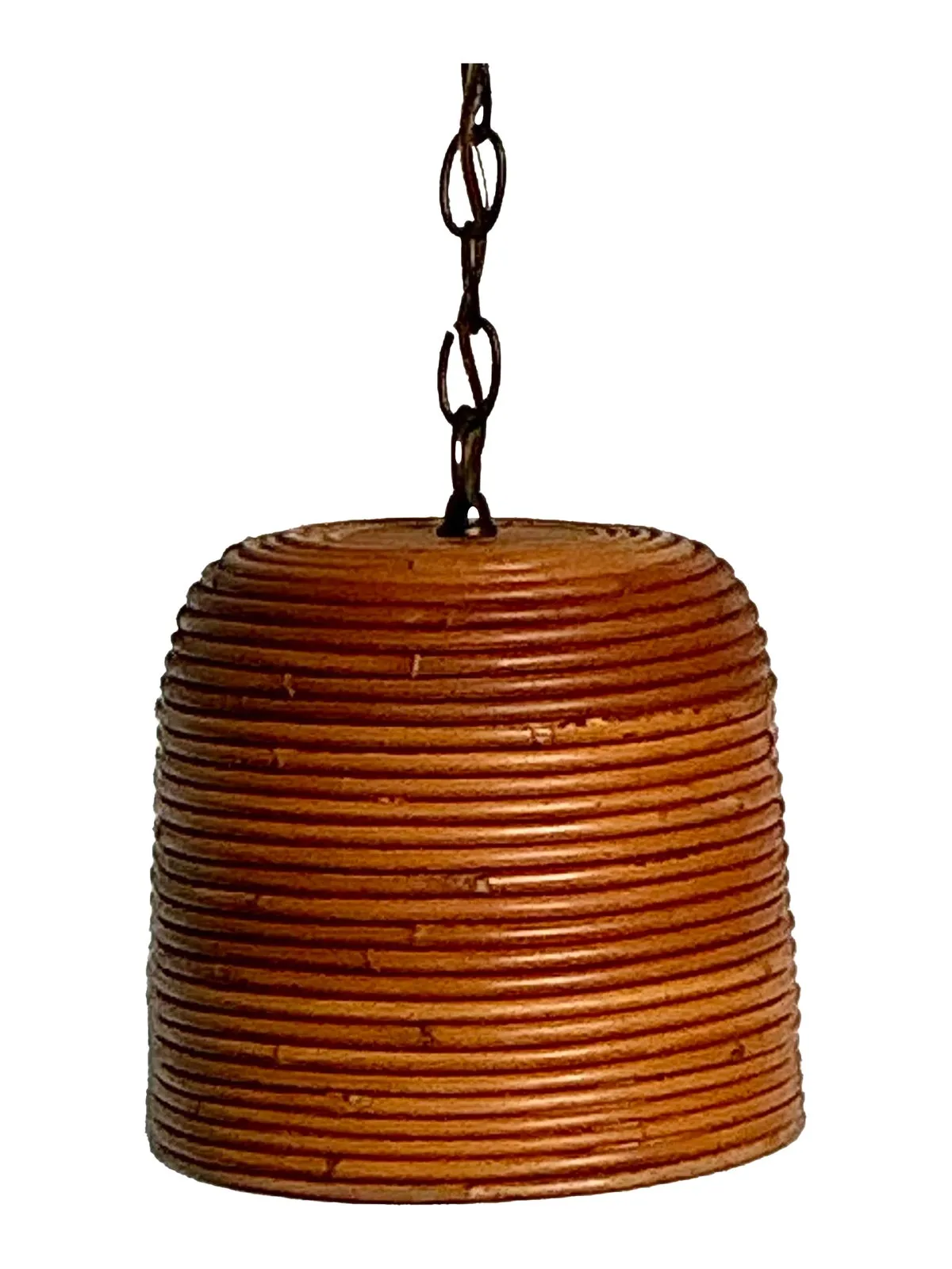 Vintage Boho Coiled Pencil Reed Hanging Light Pendant