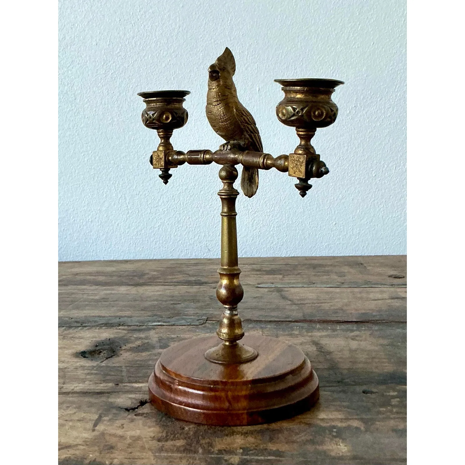 Vintage Boho Gilt Candlestick — additional photo 2