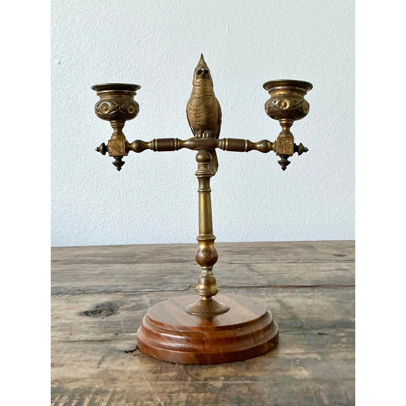 Vintage Boho Gilt Candlestick — additional photo 3