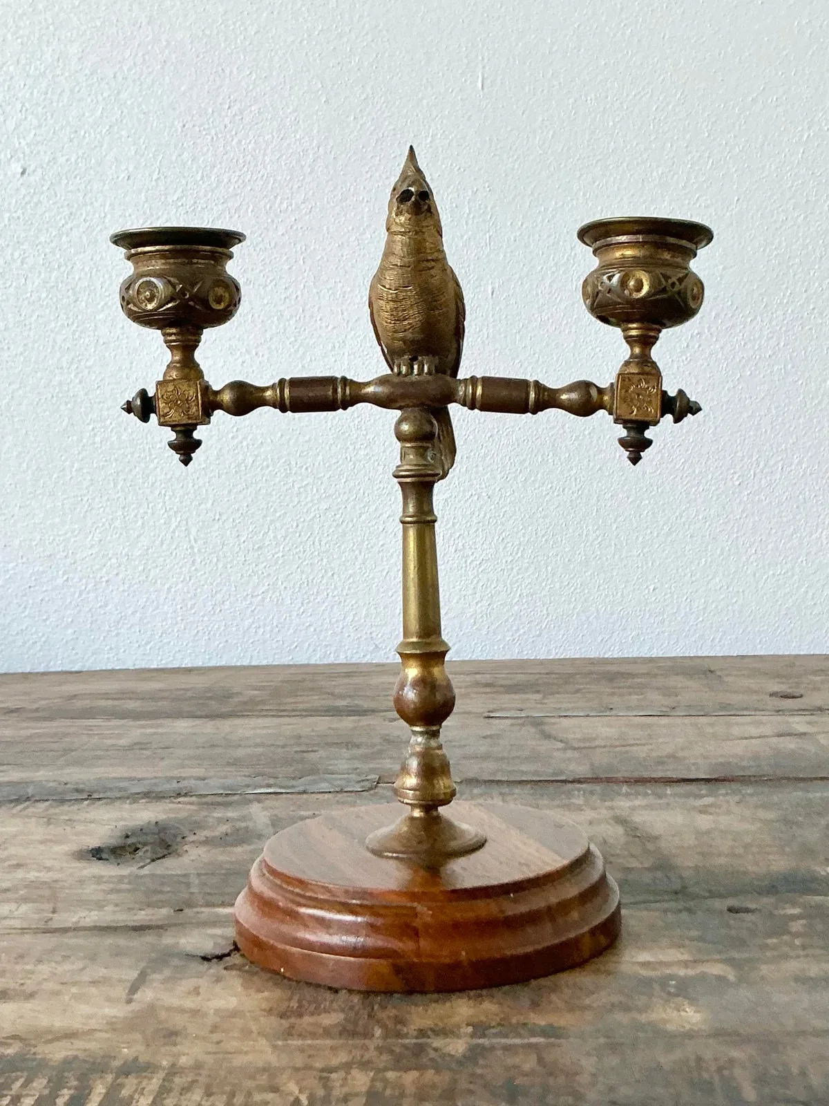Vintage Boho Gilt Candlestick — additional photo 2