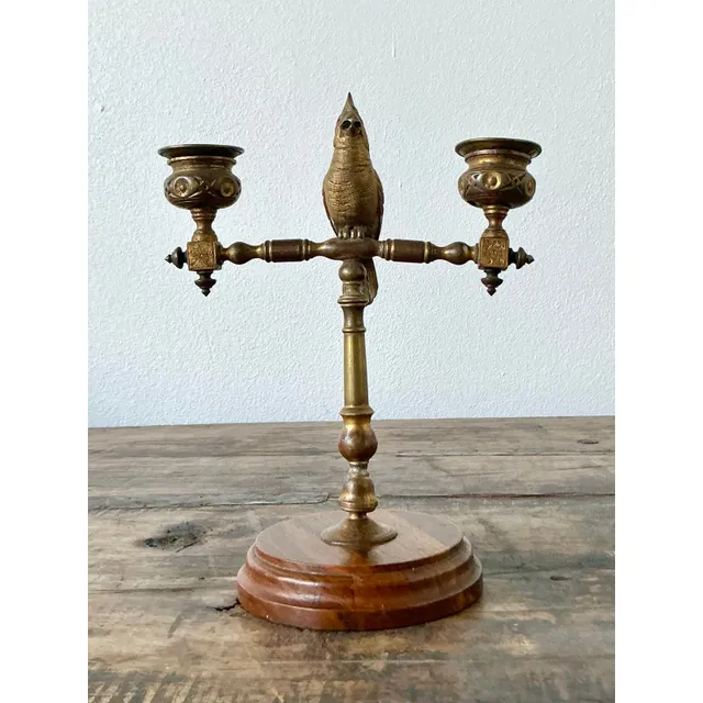 Vintage Boho Gilt Candlestick — additional photo 3