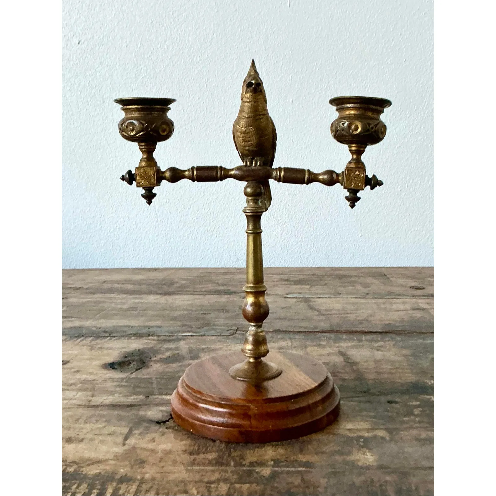 Vintage Boho Gilt Candlestick — additional photo 4