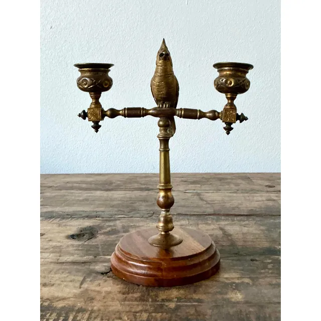 Vintage Boho Gilt Candlestick — additional photo 4