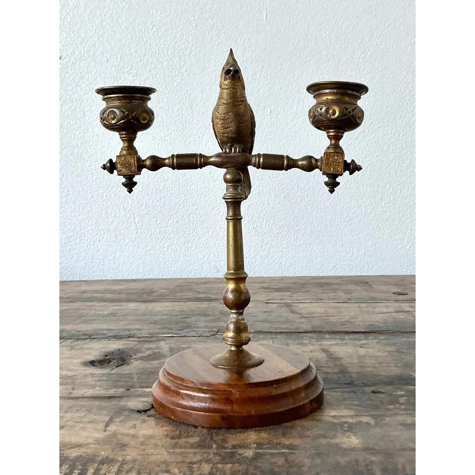 Vintage Boho Gilt Candlestick — additional photo 5