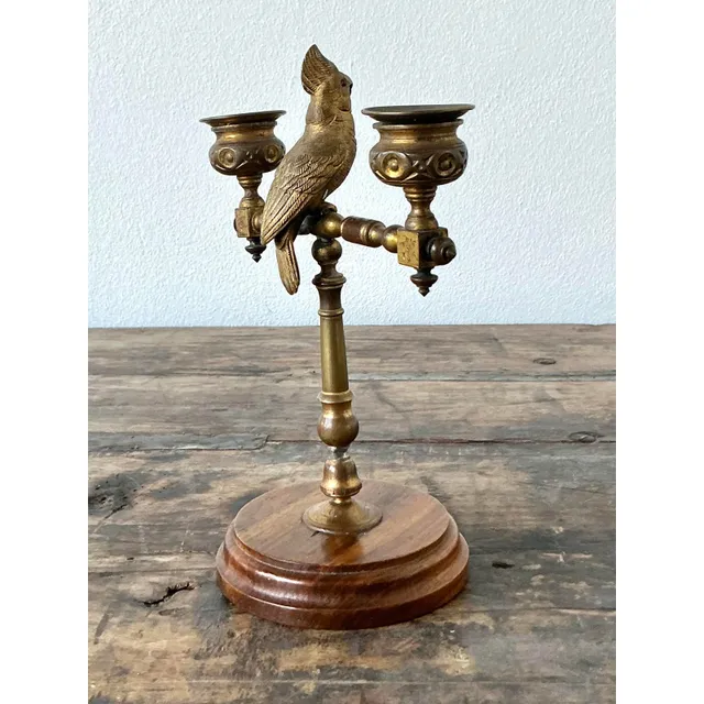 Vintage Boho Gilt Candlestick — additional photo 6