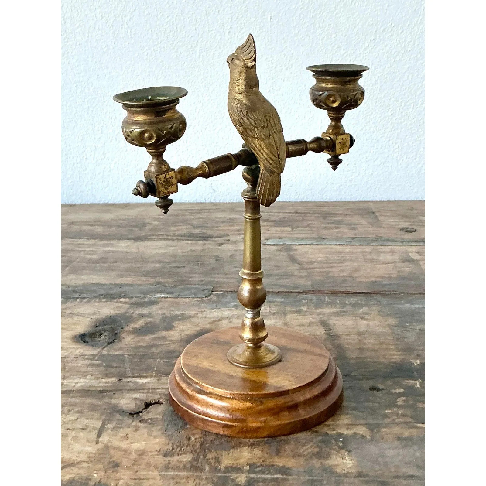 Vintage Boho Gilt Candlestick — additional photo 8