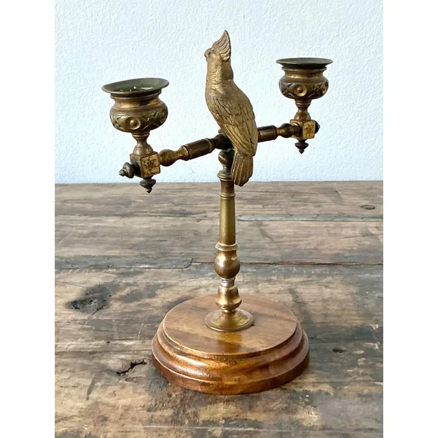 Vintage Boho Gilt Candlestick — additional photo 8