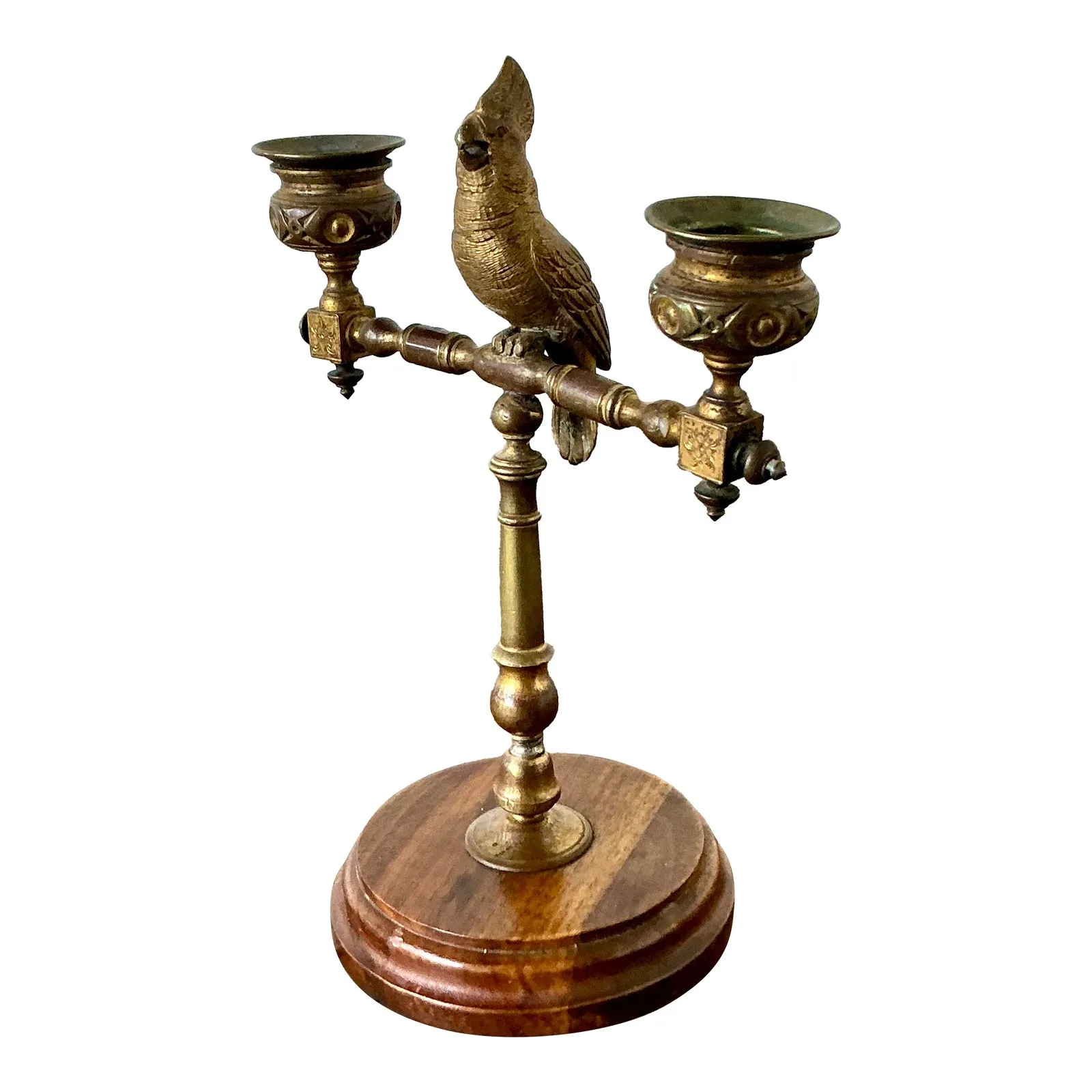Vintage Boho Gilt Candlestick — additional photo 1