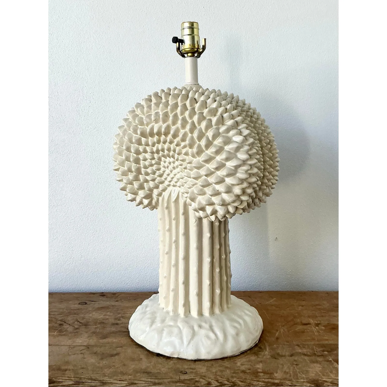 Vintage Boho Glazed Ceramic Cactus Lamp After Dickinson — additional photo 4