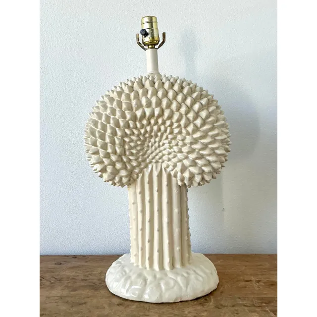Vintage Boho Glazed Ceramic Cactus Lamp After Dickinson — additional photo 6