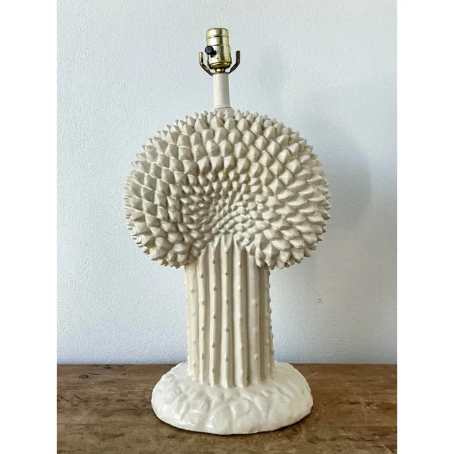 Vintage Boho Glazed Ceramic Cactus Lamp After Dickinson — additional photo 2