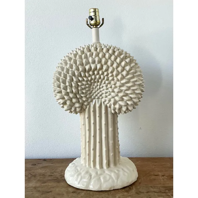Vintage Boho Glazed Ceramic Cactus Lamp After Dickinson — additional photo 8