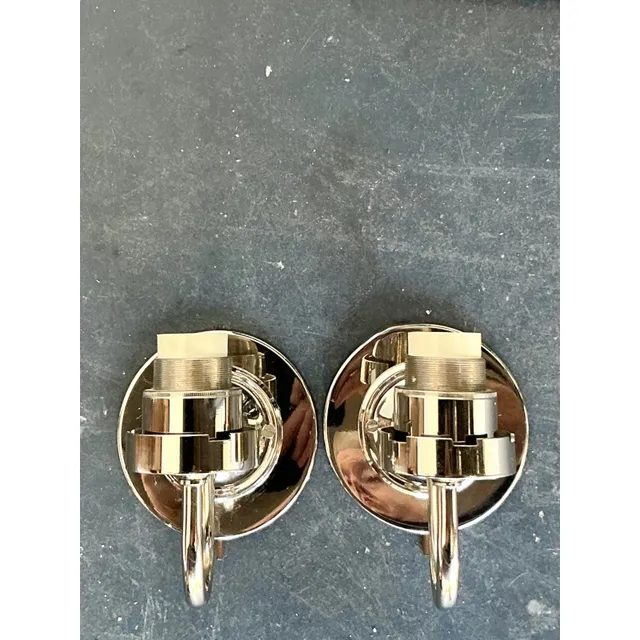Vintage Boho Vaughan Polished Nickel Light Sconce - A Pair — additional photo 8