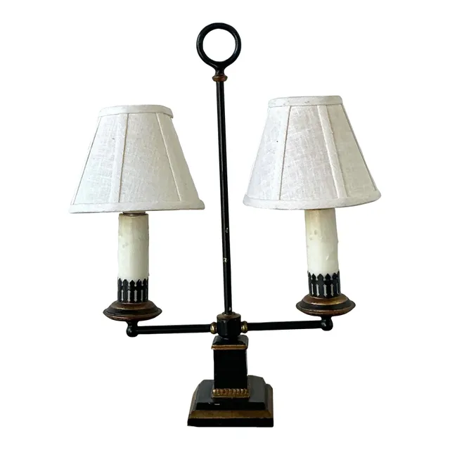 Vintage Regency Gilt Tipped Bouillotte Lamp — additional photo 1
