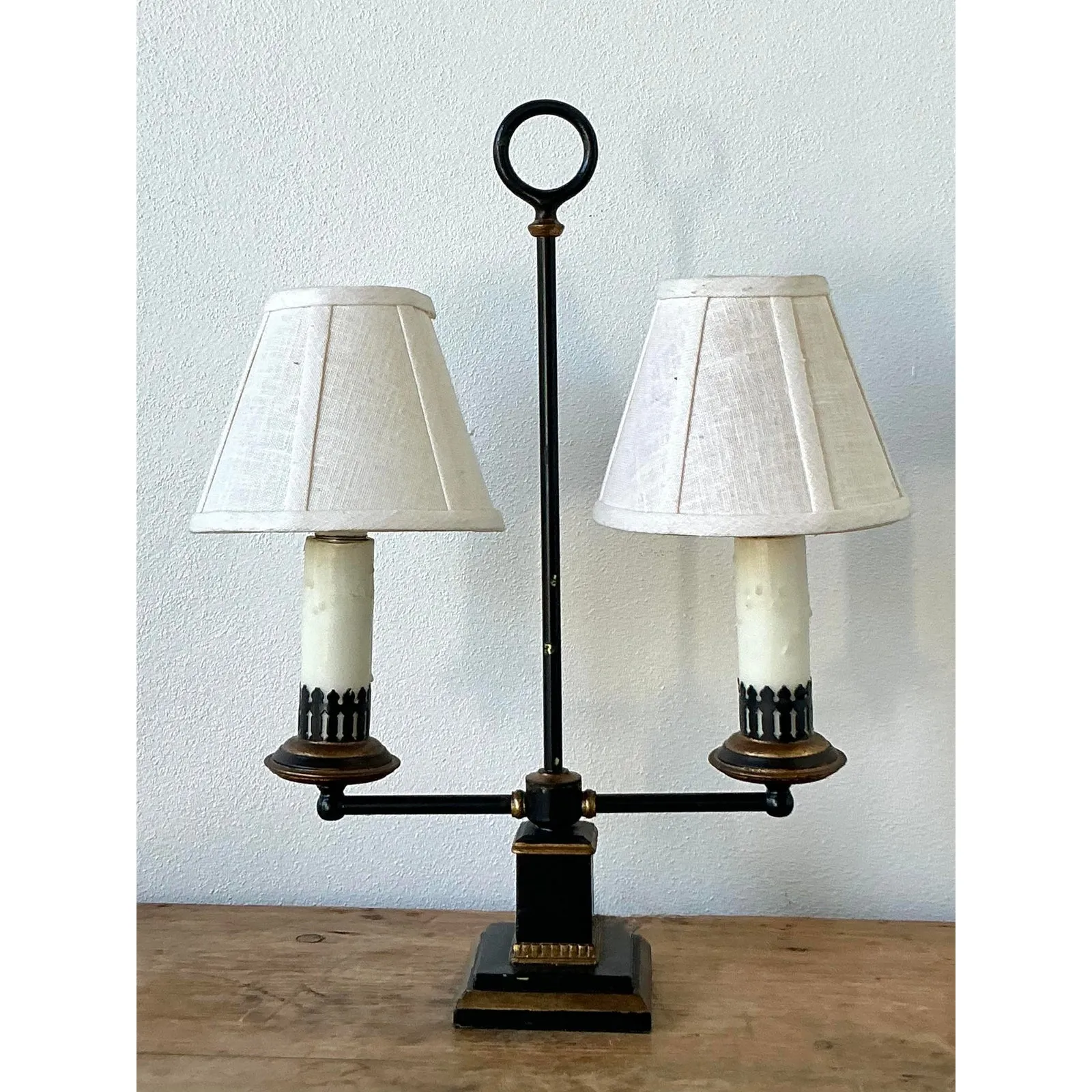 Vintage Regency Gilt Tipped Bouillotte Lamp — additional photo 4